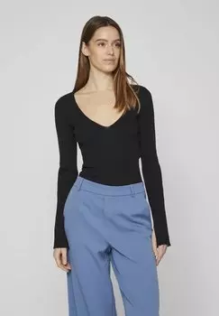 Свитшот VILA MIT RMELSCHLITZ, черный