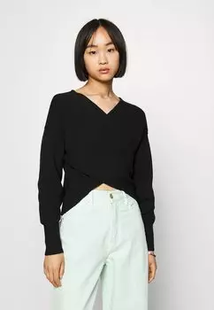 Свитшот VILA Petite VIMAJSE WRAP, черный