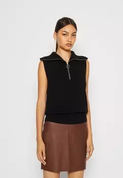 Свитшот VILA ПОЛОВИННАЯ МОЛНИЯ VIRIL, черный