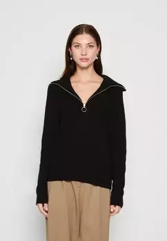 Свитшот VILA ПОЛОВИННАЯ МОЛНИЯ VIRIL, черный