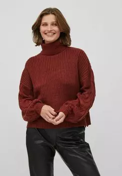 Свитшот VILA РОЛЛКРАГЕН, цвет fired brick