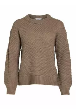 Свитшот VILA TEXTURIERTER, цвет brown lentil