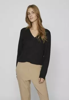 Свитшот VILA V-AUSSCHNITT, черный