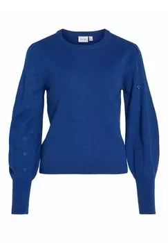 Свитшот VILA VIAVA L S O-NECK KA, цвет mazarine blue