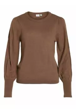 Свитшот VILA VIAVA L S O-NECK KA, цвет brown lentil