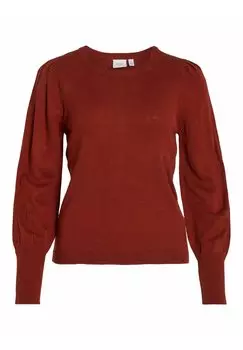 Свитшот VILA VIAVA L S O-NECK KA, цвет burnt henna