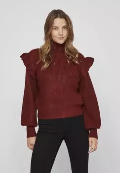Свитшот VILA VIBOOBA FRILL BF, цвет fired brick