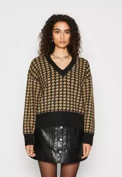 Свитшот VILA VIDURA V NECK, цвет black/beige