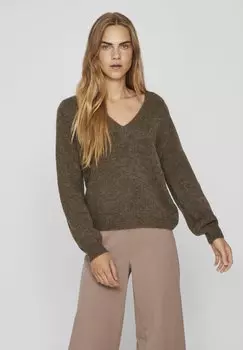 Свитшот VILA VIJAMINA V NECK, цвет crocodile melange