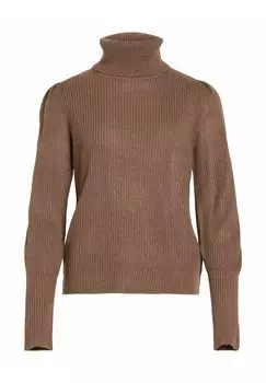 Свитшот VILA VILOU NEW ROLLNECK, цвет brown lentil