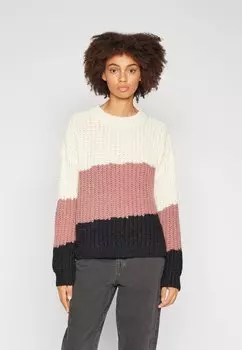 Свитшот VILA ВИМОНТА, цвет cloud dancer/black/old rose