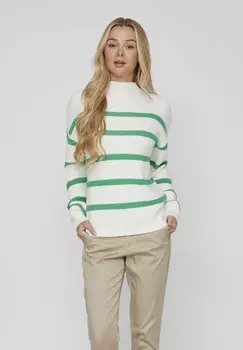 Свитшот VILA ВИРИЛ МОКНЕК, цвет white alyssum kelly green