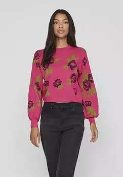 Свитшот VILA VIZASSI O NECK, цвет pink yarrow