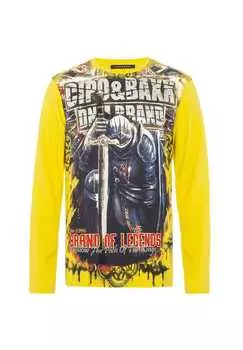Свитшот в классном стиле Cipo & Baxx, желтый
