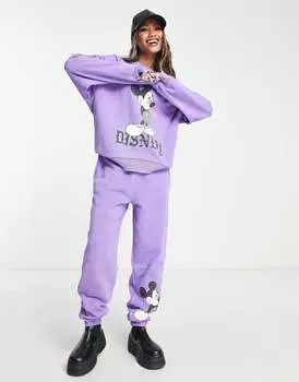 Свитшот в стиле оверсайз с рисунком ASOS Punk Mickey License размытого фиолетового цвета