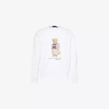 Свитшот Working Bear Polo Ralph Lauren из хлопкового джерси с принтом, белый