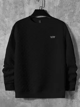 Свитшот вязаный мужской Manfinity Homme с аппликацией в виде букв, черный