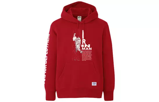 Свитшот X Marvel Co-branded Series унисекс бордовый Uniqlo, бордовый