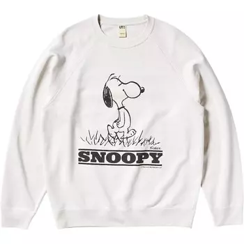 Свитшот X PEANUTS Co-branded Series унисекс светло-серый Uniqlo, серый