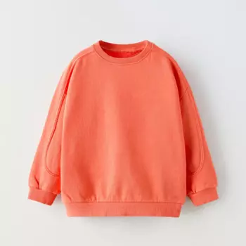 Свитшот Zara With Seam Details, светло-красный