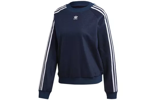 Свитшот женский Adidas Originals с трилистником, темно-синий
