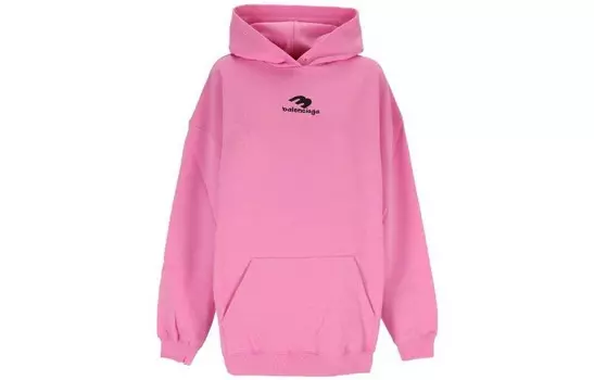 Свитшот женский Balenciaga с капюшоном и карманом, розовый