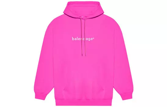 Свитшот женский Balenciaga с капюшоном, ярко-розовый