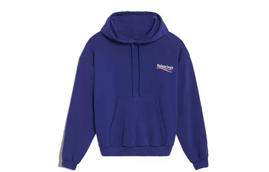 Свитшот женский Balenciaga с карманом, темно-синий