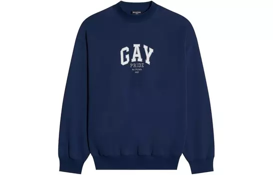 Свитшот женский Balenciaga, темно-синий / белый