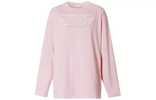 Свитшот женский Burberry с принтом, розовый