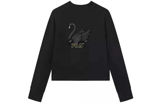 Свитшот женский, цвет черный как смоль Fila