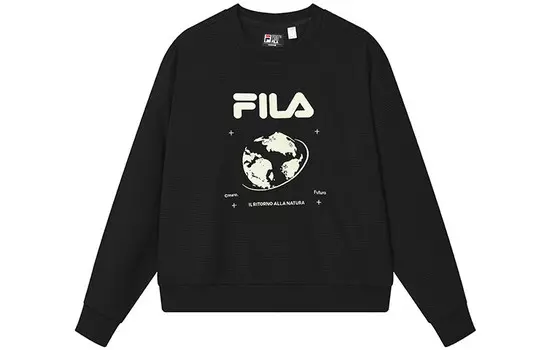 Свитшот женский, цвет черный как смоль Fila