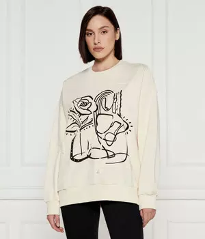 Свитшот женский Desigual свободного кроя с принтом, экрю