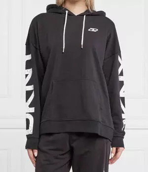 Свитшот женский Dkny Sport с логотипом на рукавах, черный