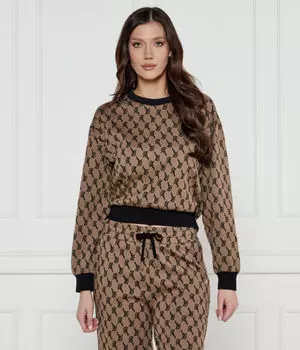 Свитшот женский Joop! с принтом короткий, коричневый