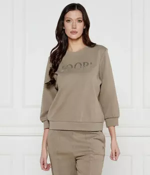 Свитшот женский Joop! со стразовами и рукавом 3/4, бежевый