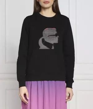 Свитшот женский Karl Lagerfeld с аппликацией, черный