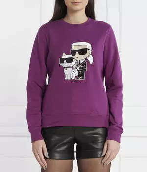 Свитшот женский Karl Lagerfeld с фирменным принтом, фиолетовый