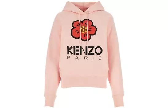 Свитшот женский Kenzo с капюшоном, светло-розовый