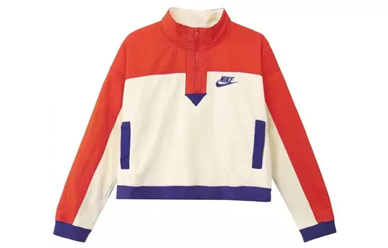 Свитшот женский красный и желтый цвет блокировка Nike