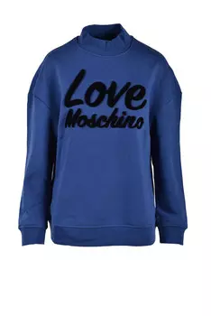 Свитшот женский Love Moschino с надписью, синий