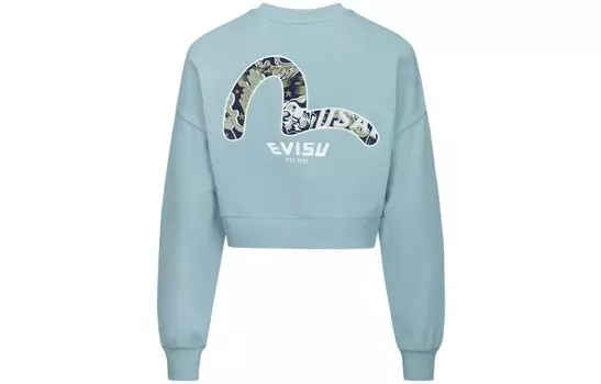 Свитшот женский пудрово-голубой Evisu