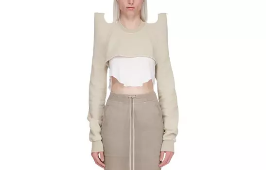 Свитшот женский Rick Owens Drkshdw с высокими плечами, бежевый