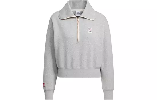 Свитшот женский, средний, серый, меланжевый Adidas Originals