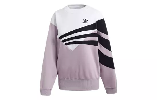 Свитшот женский светло-розовый, фиолетовый, серый/белый/черный Adidas Originals, светло-розовый/фиолетовый/серый/белый/черный