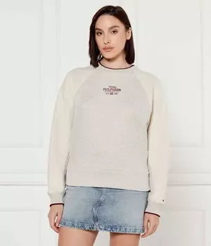 Свитшот женский Tommy Hilfiger хлопковый с вышивкой, серый