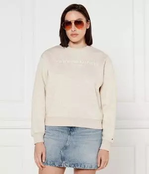 Свитшот женский Tommy Hilfiger с логотипом бренда, бежевый