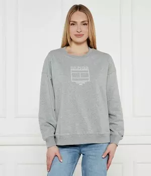 Свитшот женский Tommy Hilfiger свободного кроя с принтом, серый