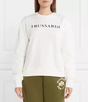 Свитшот женский Trussardi с логотипом бренда, белый