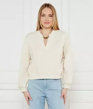 Свитшот женский Twin-Set с декоративным вырезом, экрю